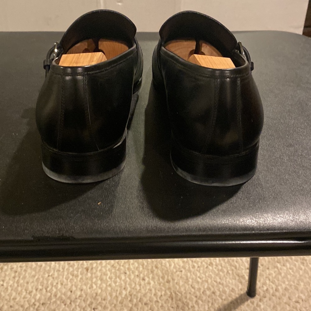 Salvatore Ferragamo Mens Black Leather Monk Strap Shoes Size 11 D - Picture 5 of 9